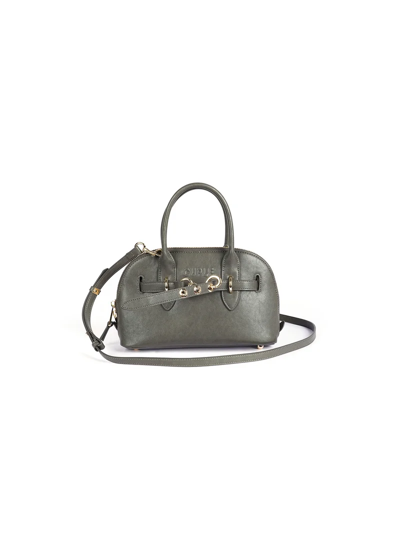 Cuple rounded satchel-style faux leather handbag