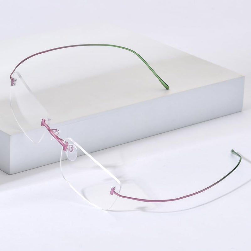 FONEX Titanium Glasses Frame,Rimless Frameless Optical Eyewear Eyeglasses for Men and Women F85634 - Image 2