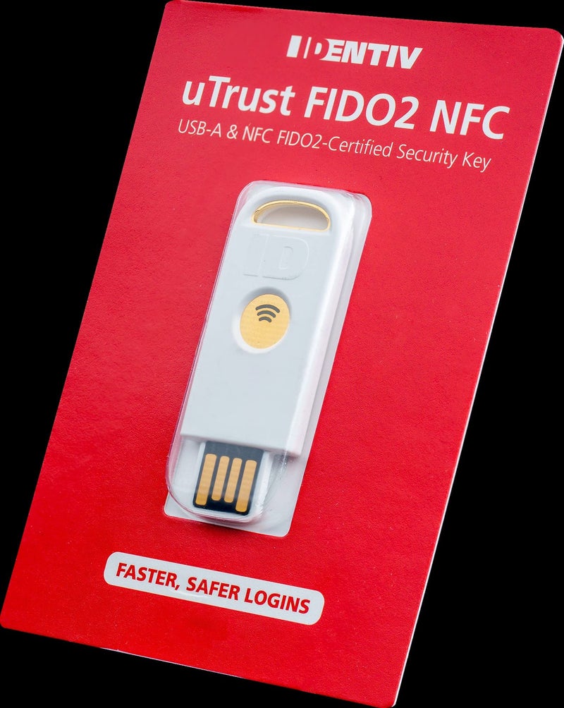 Identiv Identiv uTrust FIDO2 NFC Security Key USB-A (FIDO, FIDO2, U2F, PIV, TOTP, HOTP, WebAuth) - Image 2