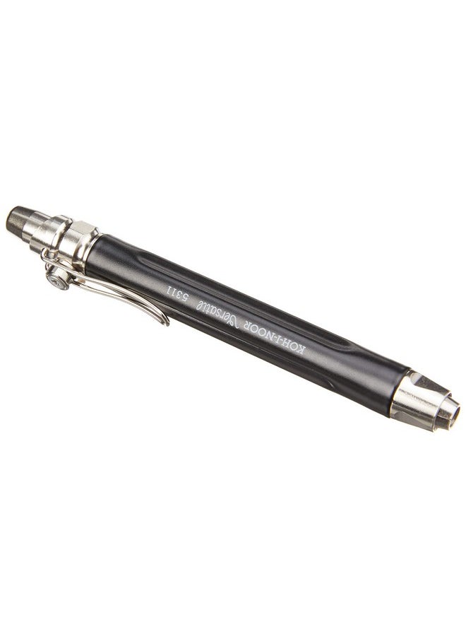 KOH-I-NOOR Mechanical Hardtmuth Lead Holder With 5.6Mm X 80Mm Lead, Black With Clip, 1 Each (5311Cn1005Pk)  - Image 1