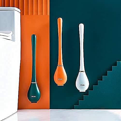 SEASPIRIT New Toilet Brush with Liquid Dispenser Wall Mounted Slim Holder Stand High Deep & Easy Cleaning with Non Slip Soft Bristles Brush for Cleaning Bathroom Kitchen and Home - Image 1