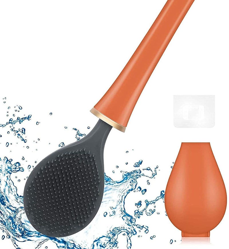 SEASPIRIT New Toilet Brush with Liquid Dispenser Wall Mounted Slim Holder Stand High Deep & Easy Cleaning with Non Slip Soft Bristles Brush for Cleaning Bathroom Kitchen and Home - Image 5