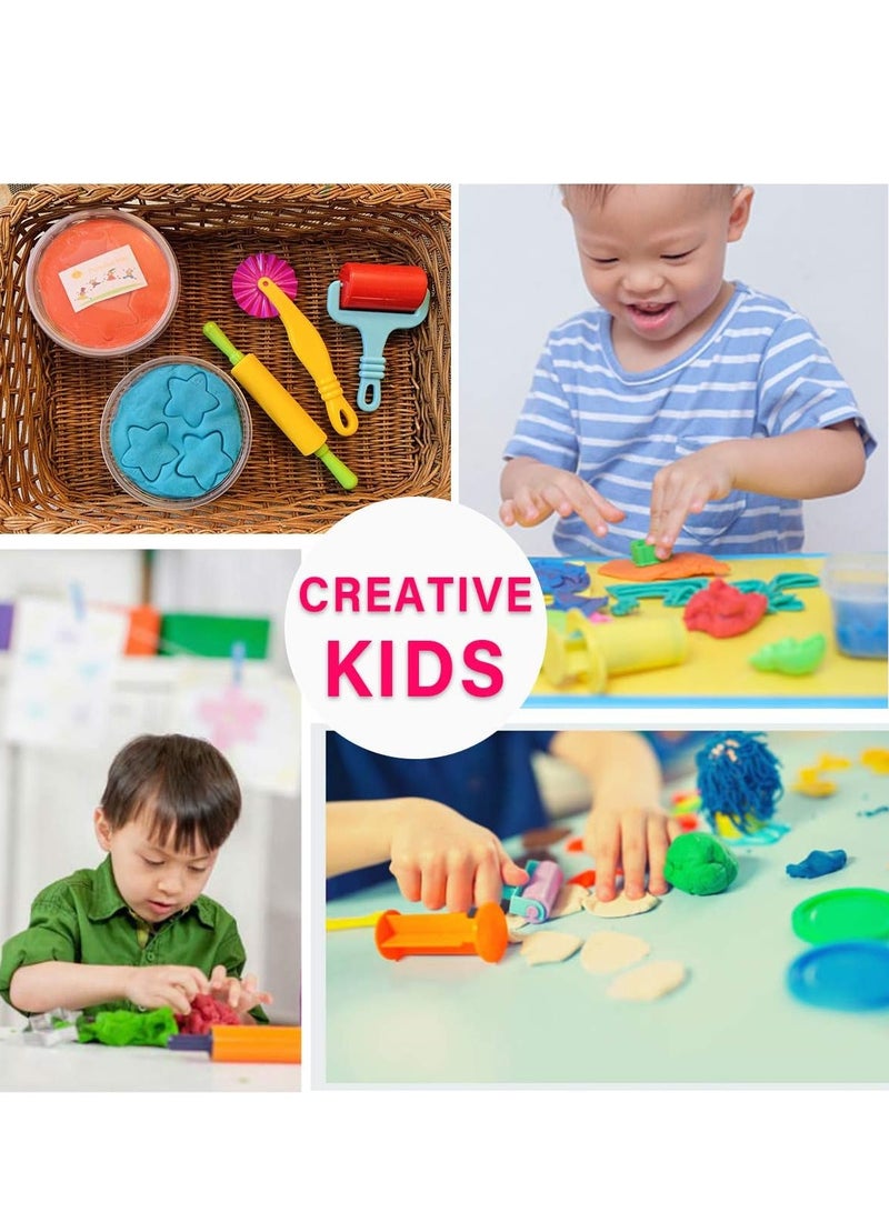 مجموعة أدوات عجينة الطين، 20 قطعة، مجموعة أدوات عجينة اللعب البلاستيكية مع أدوات النمذجة وبكرات وقواطع الطين، مجموعة هدايا تعليمية للأطفال، ألوان عشوائية - Image 3