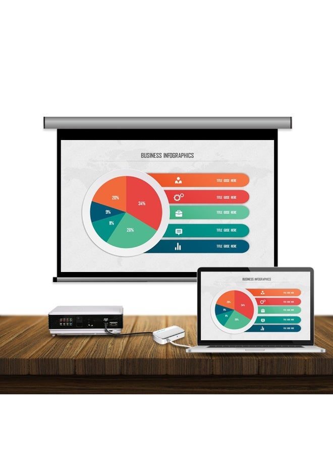 VENTION MINI DP to HDMI/VGA Converter 0.15M White Model # HBBWB - Image 4