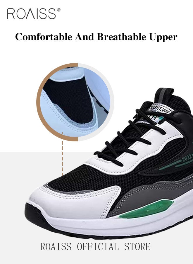 رويس أحذية رياضية رجالية شبكية أحذية رياضية رجالية خفيفة الوزن قابلة للتنفس ومريحة أحذية جري أحذية رياضية ملونة برباط أحذية مسطحة مريحة عصرية ومتعددة الاستخدامات - Image 3