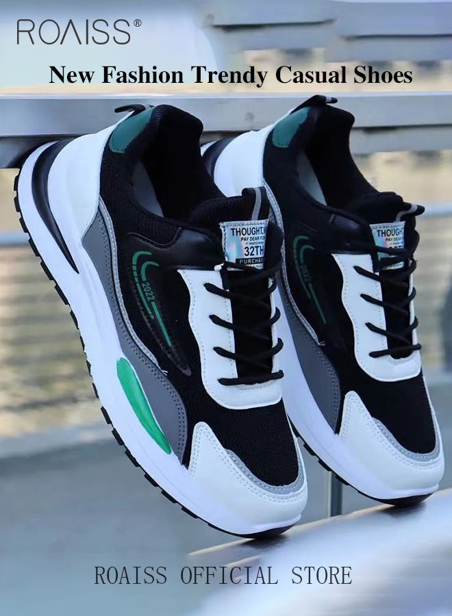 رويس أحذية رياضية رجالية شبكية أحذية رياضية رجالية خفيفة الوزن قابلة للتنفس ومريحة أحذية جري أحذية رياضية ملونة برباط أحذية مسطحة مريحة عصرية ومتعددة الاستخدامات - Image 1