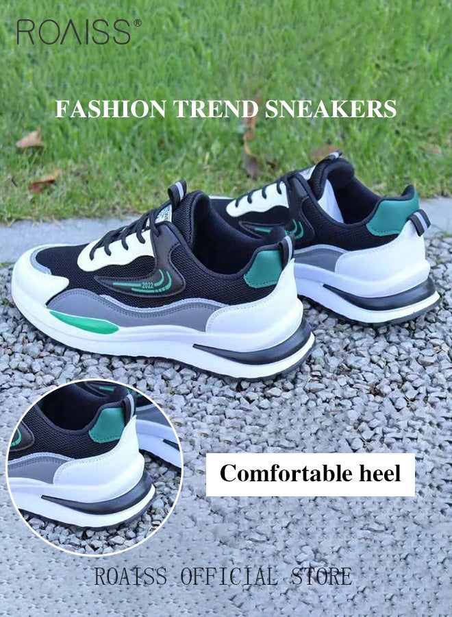 رويس أحذية رياضية رجالية شبكية أحذية رياضية رجالية خفيفة الوزن قابلة للتنفس ومريحة أحذية جري أحذية رياضية ملونة برباط أحذية مسطحة مريحة عصرية ومتعددة الاستخدامات - Image 4