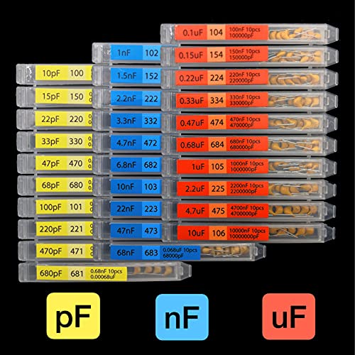 EEEEE 30 Value 300 pcs Multilayer Monolithic Ceramic Capacitor Assortment kit 10pf－10uF Individual Box Lid pf nf uf (300 pcs) - Image 2
