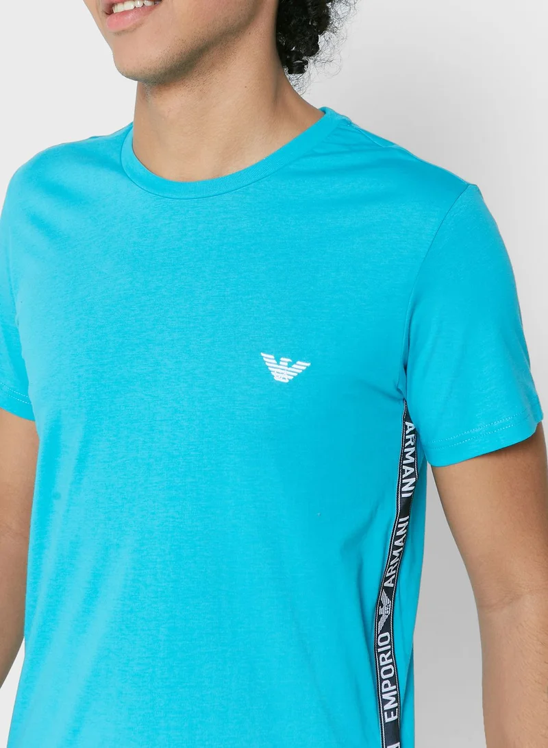 EMPORIO ARMANI Side Logo Tape Crew Neck T-Shirt