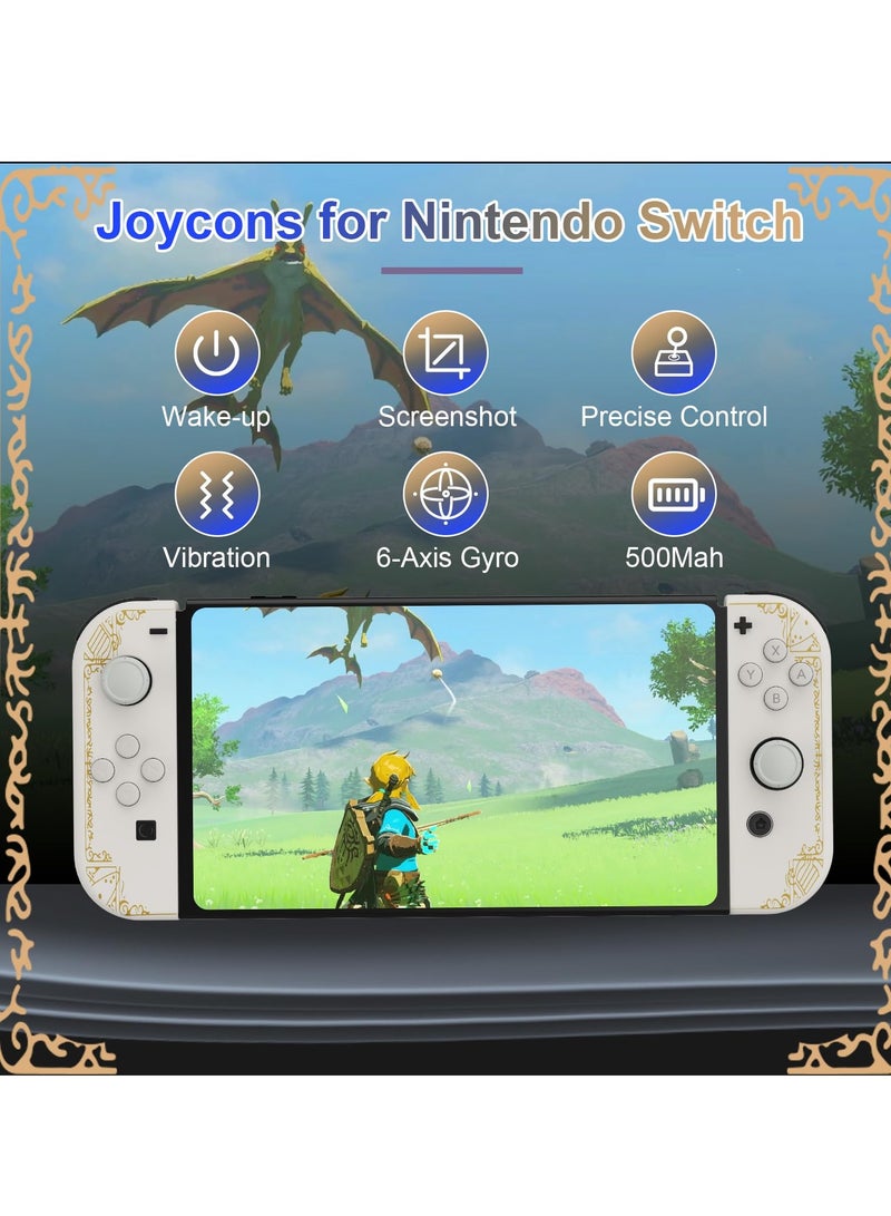 KASTWAVE Joy Cons Wireless Controller for Nintendo Switch, L/R Controllers Replacement Compatible with Nintendo Switch/Lite/OLED, Joystick with Wake-up/Screenshot/Dual Vibration (White) - Image 3