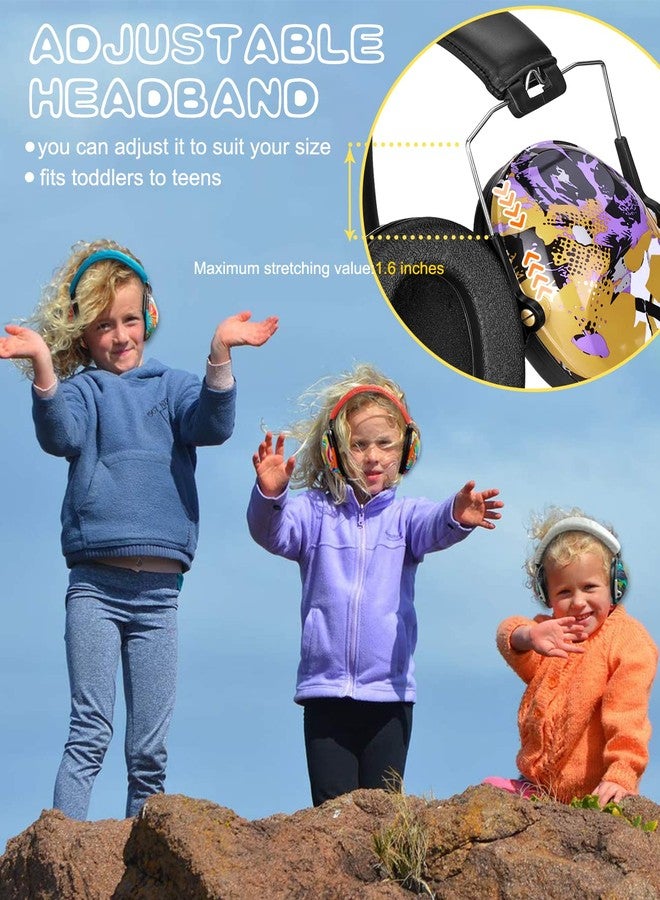 PROHEAR واقيات أذن للأطفال من بروهير 032، حماية سمع آمنة، تقليل الضوضاء بمقدار 25 ديسيبل، واقيات أذن للأطفال، عصابة رأس قابلة للتعديل، مناسبة للحفلات الموسيقية والسباقات والمطارات - جرافيتي بنفسجي - Image 5