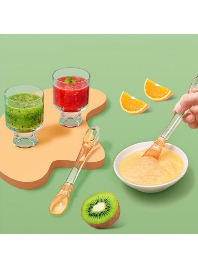 Double-Headed Scraper Spoon Fruit And Vegetable Auxiliary Food Spoon, Baby Two-Head Mud Scraper With Storage Box - Image 3