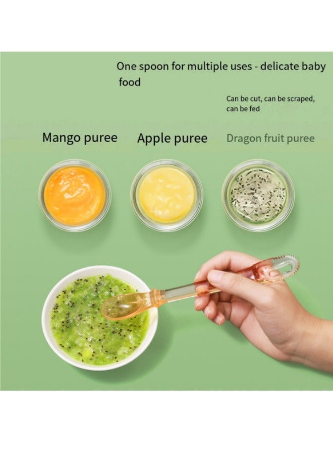 Double-Headed Scraper Spoon Fruit And Vegetable Auxiliary Food Spoon, Baby Two-Head Mud Scraper With Storage Box - Image 5