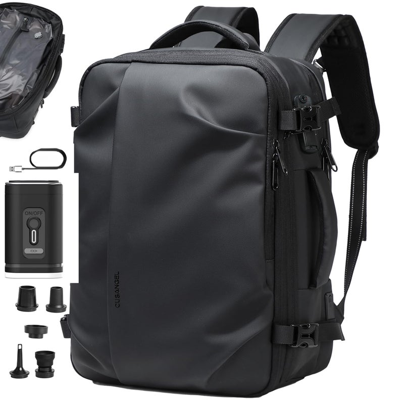 Cusangel vacuum backpack travel with pump compression,18in vac travel 45L expandable 60L capacity laptop,multiple pockets Flight Carry-On XL (Casual Vac-backpack) - Image 1