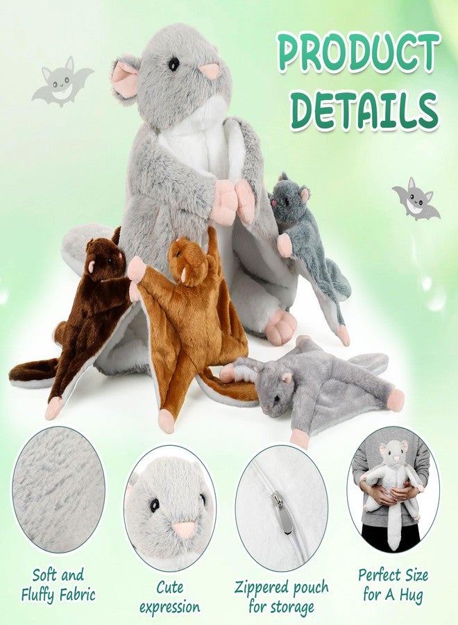 سيفانير مجموعة سيفانر المكونة من 5 قطع من حيوانات السنجاب الطائرة المحشوة، بطول 13 بوصة، تتضمن دمية سنجاب طائر محشوة مع 4 صغار، دمى قطيفة ناعمة ورقيقة، مثالية كهدية في أعياد الميلاد وعيد الحب وعيد الفصح. - Image 3