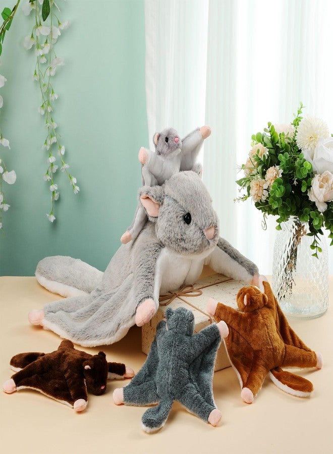 سيفانير مجموعة سيفانر المكونة من 5 قطع من حيوانات السنجاب الطائرة المحشوة، بطول 13 بوصة، تتضمن دمية سنجاب طائر محشوة مع 4 صغار، دمى قطيفة ناعمة ورقيقة، مثالية كهدية في أعياد الميلاد وعيد الحب وعيد الفصح. - Image 5