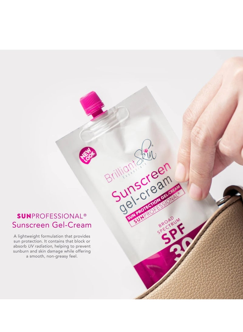 Brilliant Skin Pack of 2 Brilliant Sunscreen Gel Cream SPF 30 PA Plus Plus Plus 50g Each for Face and Body Sun Protection Lightweight Moisturizing Formula - Image 5