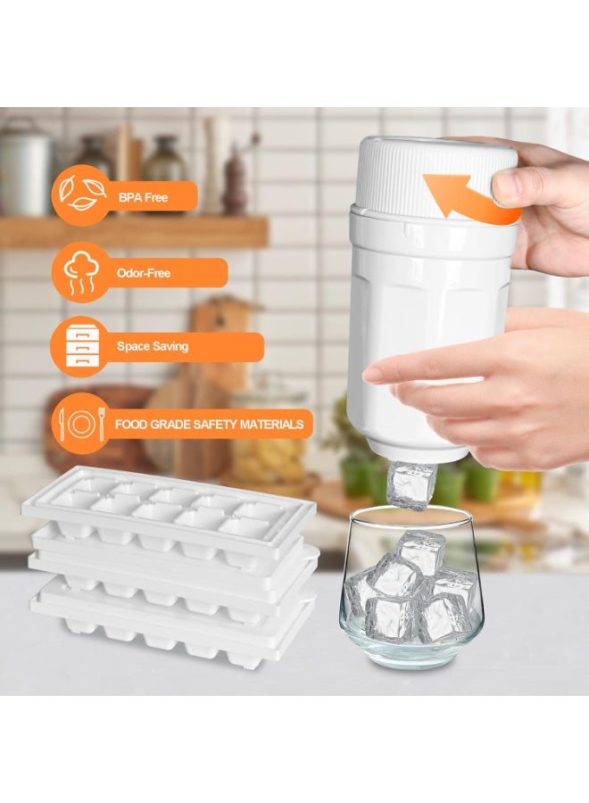 VICTORIA ANNA Creative Round Non-Press Ice Cube Maker - Home Use 3-Compartment Ice Tray with Lid - Image 3