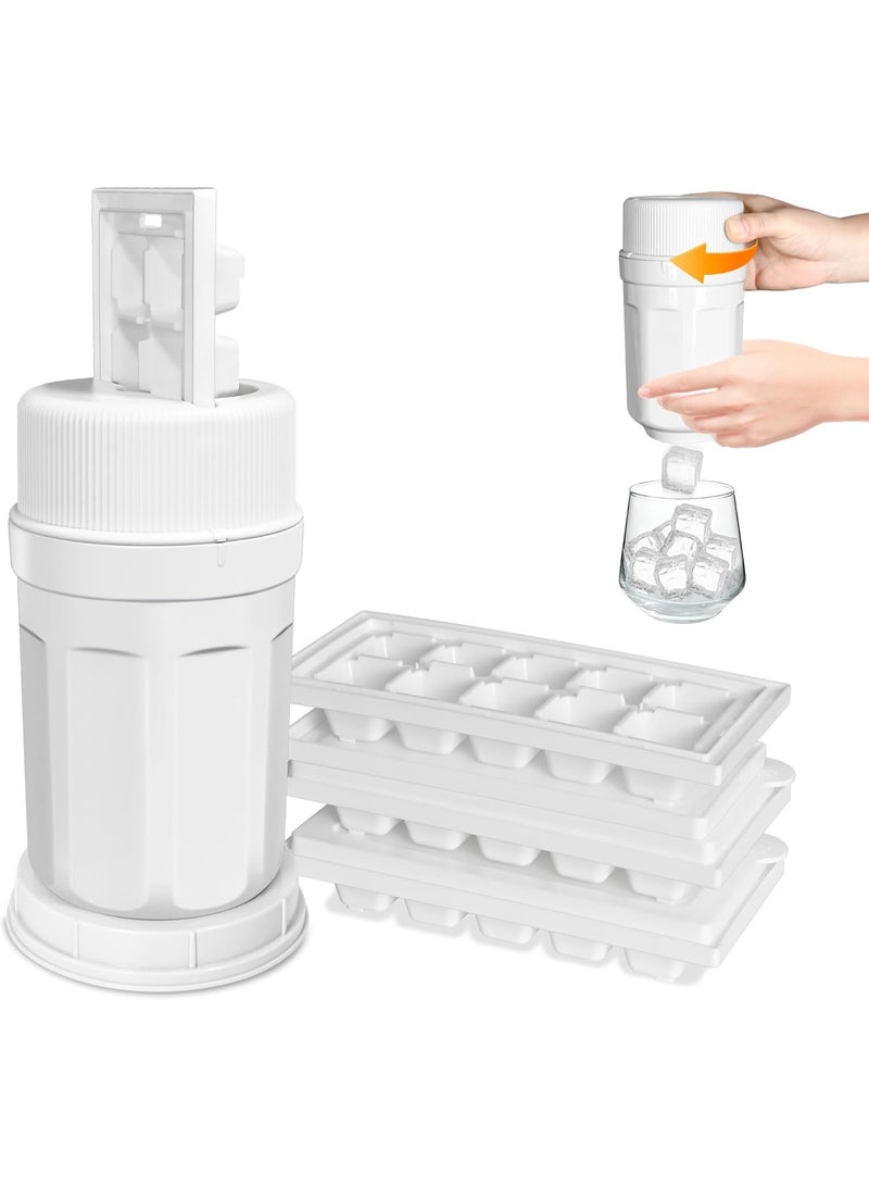 VICTORIA ANNA Creative Round Non-Press Ice Cube Maker - Home Use 3-Compartment Ice Tray with Lid - Image 2