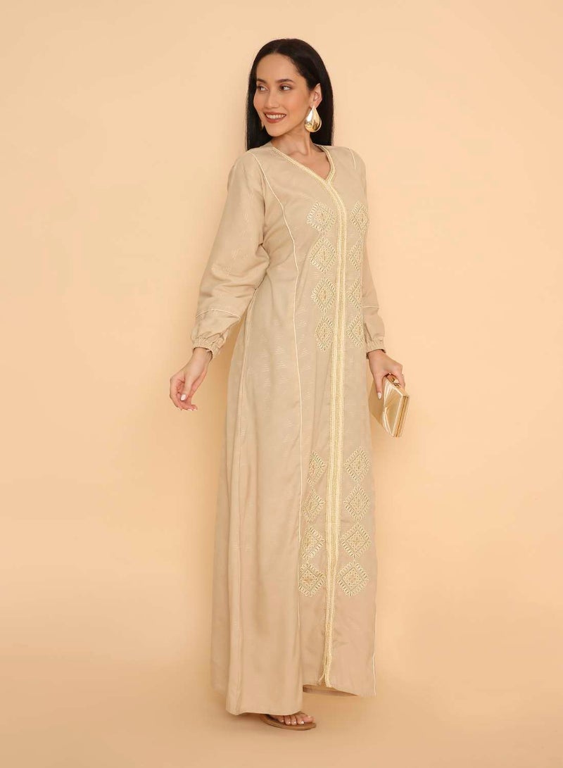 HANA & SARA Long pure viscose traditional jalabiya dress for womens - Image 4