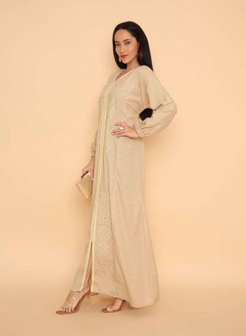 HANA & SARA Long pure viscose traditional jalabiya dress for womens - Image 5