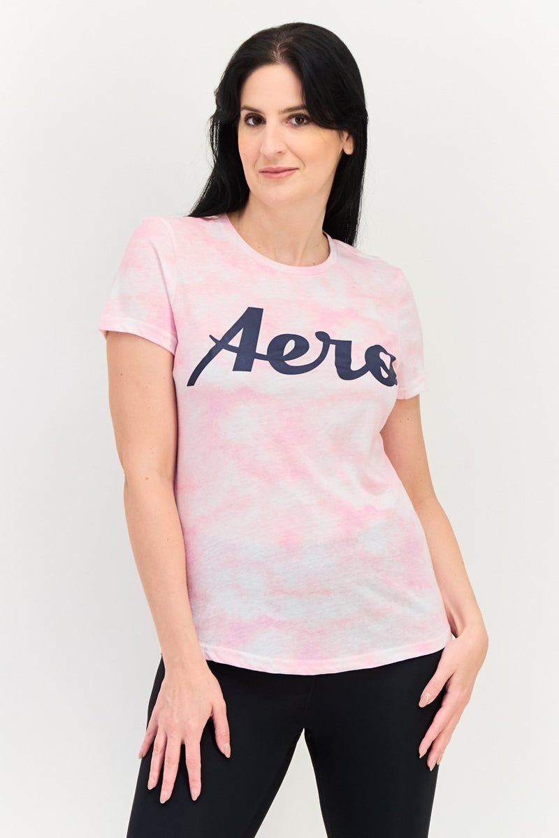 Aeropostale تي شيرت رياضي نسائي بأكمام قصيرة مناسب في الهواء الطلق، متعدد الألوان - Image 1