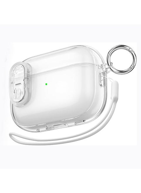 Applicable to Airpods pro 2 case Transparent soft TPU with safety lock.   Drop and sweat resistant to completely protect the Airpods pro 2 cover