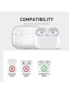 Generic Applicable to Airpods pro 2 case Transparent soft TPU with safety lock.   Drop and sweat resistant to completely protect the Airpods pro 2 cover  - Image 2