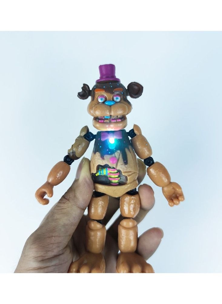 Exlene 6pc FNAF Figures Bonnie Foxy Fazbear Bear Five Nights At Freddy's Action Figure Dolls with Light  - Image 2