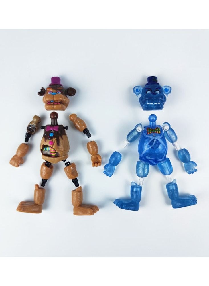 Exlene 6pc FNAF Figures Bonnie Foxy Fazbear Bear Five Nights At Freddy's Action Figure Dolls with Light  - Image 3