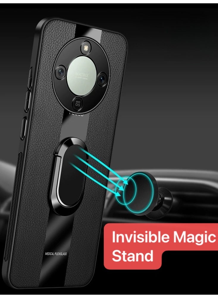 Protective Phone Case for Honor X9d 5G, Heavy Duty Shockproof with Finger Ring Holder & Camera Lens Protector Slide,  Black - Image 5