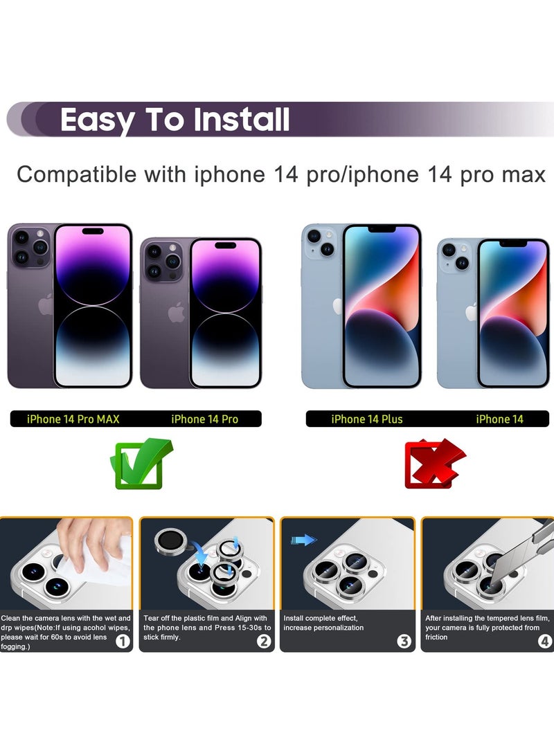 Excefore Camera Lens Protector for iPhone 14 Pro / 14 Pro Max, 9H Tempered Glass Camera Cover Screen Protector  - Image 2