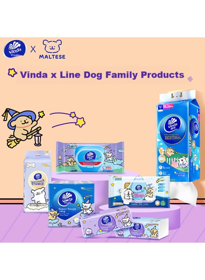 Vinda Facial Tissues, Soft And Strong 3-ply 100 Sheets*20 Packs M Size, Line Drawing Dog Co-branded, Toilet Paper, Whole Box - Image 5