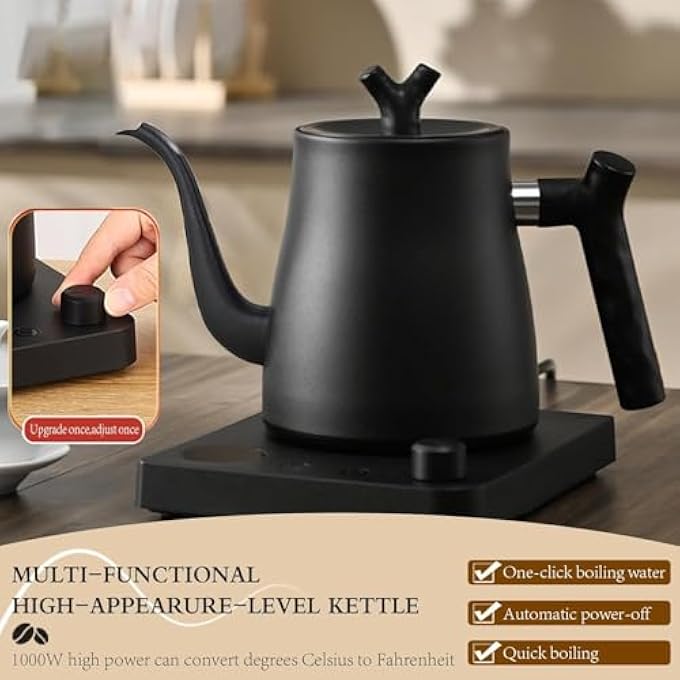 DMG TECH Dmg 10L Smart Gooseneck Electric Kettle With Temperature Control1000W Quick Heating Tea Pot40100C Adjustable304 Stainless Steel Tea Kettle With Auto ShutOff  360 Smart Base For CoffeeTea - Image 3