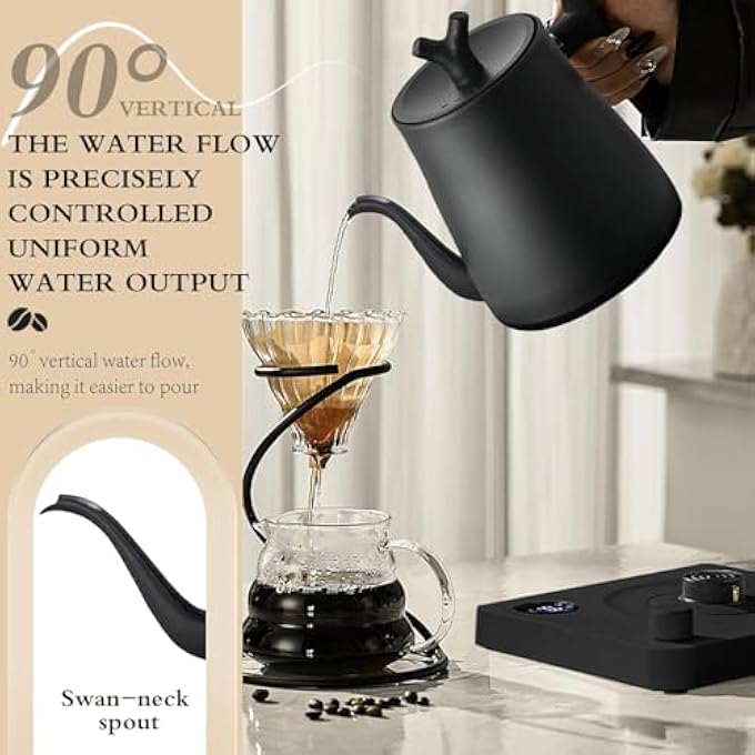 DMG TECH Dmg 10L Smart Gooseneck Electric Kettle With Temperature Control1000W Quick Heating Tea Pot40100C Adjustable304 Stainless Steel Tea Kettle With Auto ShutOff  360 Smart Base For CoffeeTea - Image 5