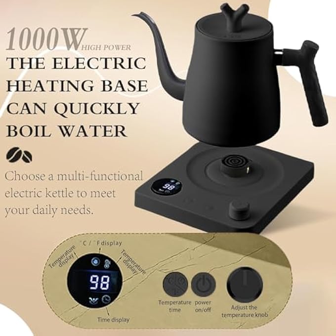 DMG TECH Dmg 10L Smart Gooseneck Electric Kettle With Temperature Control1000W Quick Heating Tea Pot40100C Adjustable304 Stainless Steel Tea Kettle With Auto ShutOff  360 Smart Base For CoffeeTea - Image 2