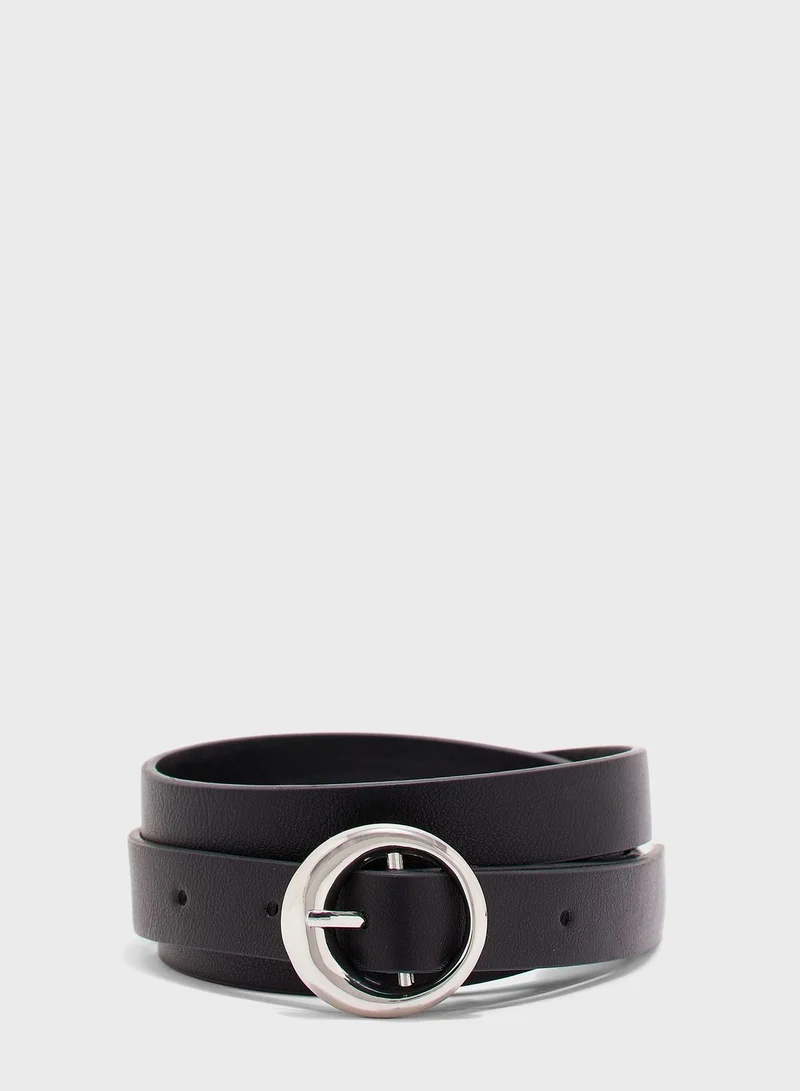 FOREVER 21 Round Buckle Detail Belt
