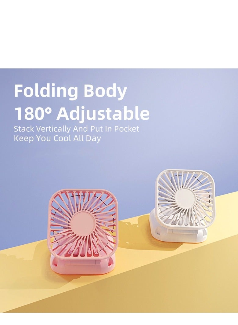 QZ Folding Neck Fan, Handheld USB Charging, Creative Desktop Office Convenient Outdoor Pocket Fan - Image 3