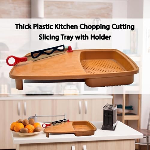 Faverito, 5-in-1 Multi-Function Chopping Board with Collapsible Colander, Grater, and Knife | Kitchen Cutting Board with Strainer Basket | Vegetable Fruit Cutter Slicer and Dicer Chopper Tools - Image 5
