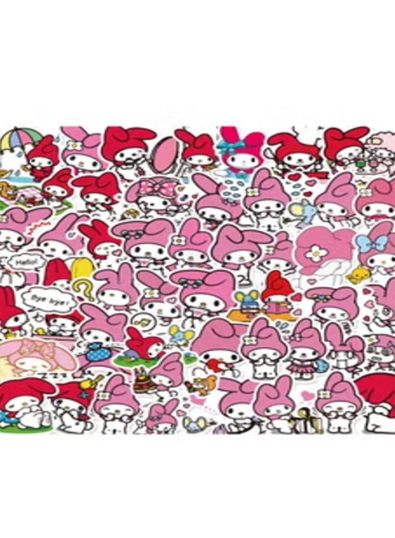 Sanrio 102-Pcs Sanrio Melody Gift Pack with Photocards Card Holder Lanyard Sticker Keychain  - Image 1