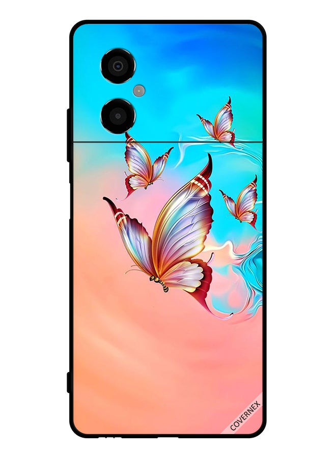Covernex Protective Case Cover For Xiaomi Poco M4 5G Butterflies Flying Over Paint Color - Image 1
