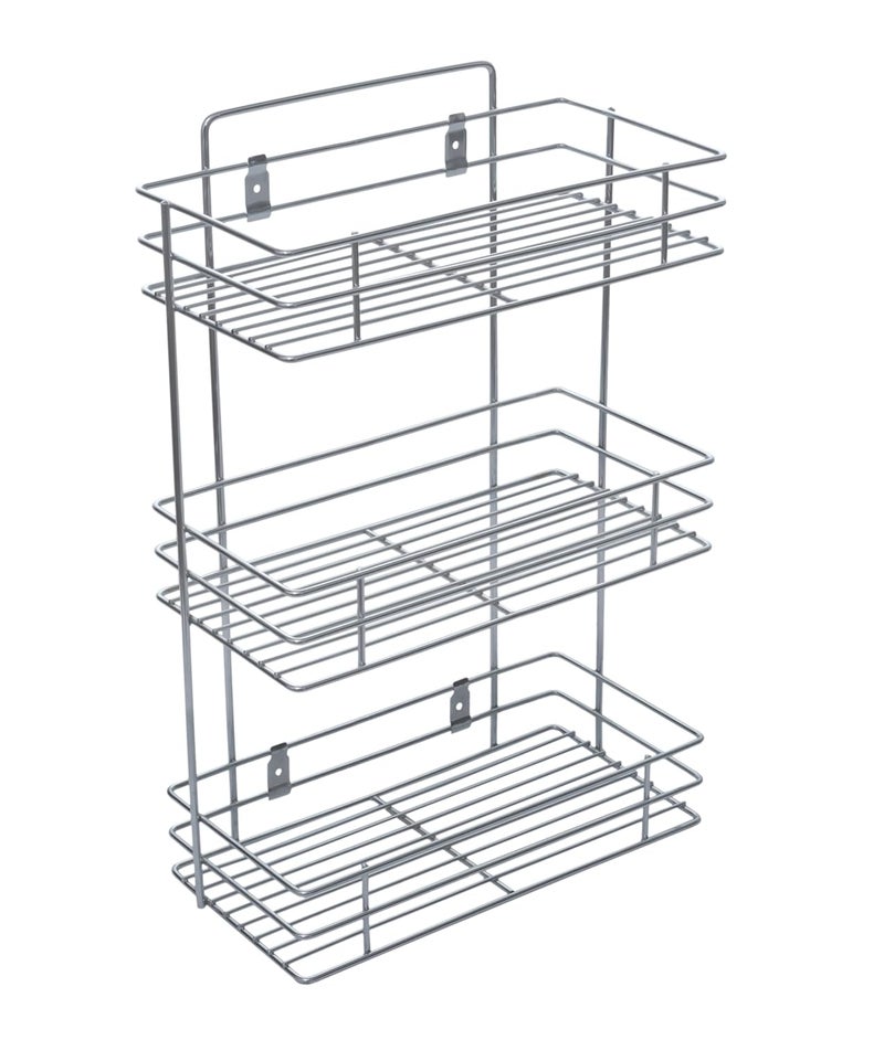 Toro 3 Layer Wall Mount Stainless Steel Multipurpose Storage Rack/Shelf, Kitchen Rack [Pack of 1 Silver] Containers (Silver, Multirack Tripal) - Image 1
