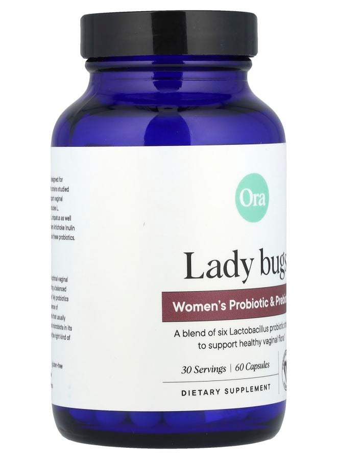 Ora Lady Bugs Women's Probiotic & Prebiotic 60 Capsules - Image 2