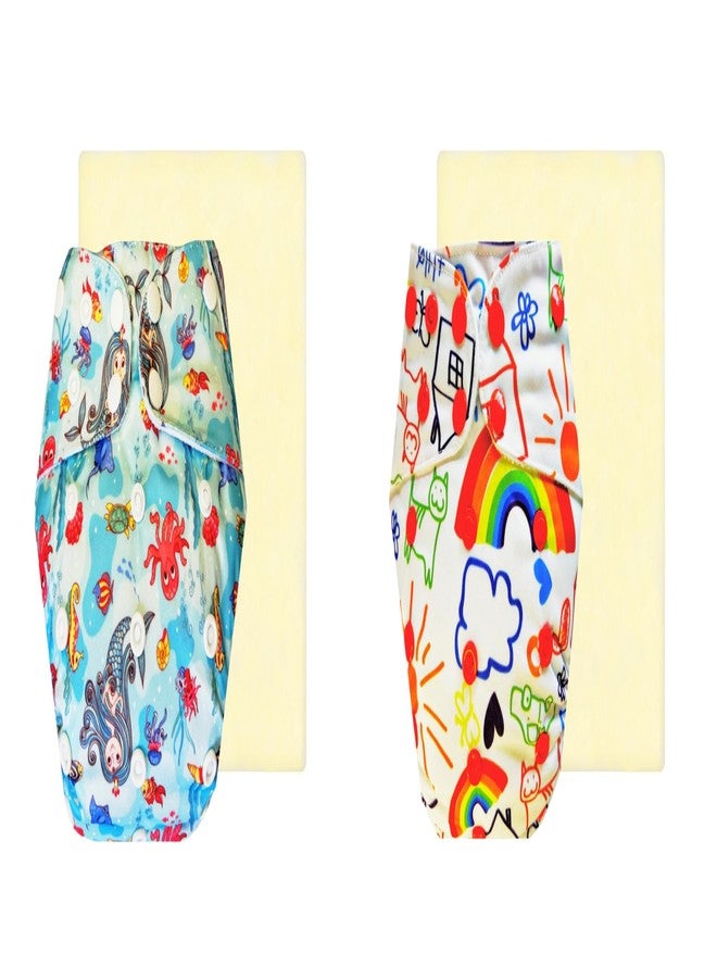 حفاضات قماشية دمبلدو إيليت مع ماصة سحرية (عبوة من قطعتين) | ملائمة تمامًا | قابلة لإعادة الاستخدام والغسل | سهلة التنظيف | مصممة من قبل أمهات | من 3 أشهر إلى 3 سنوات | للجنسين - Image 1