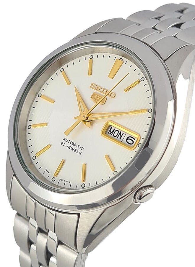 Seiko ساعة يد أوتوماتيكية للرجال من الفولاذ المقاوم للصدأ على شكل دائري أنالوج SNKL17K1 - 38 مم - Image 2