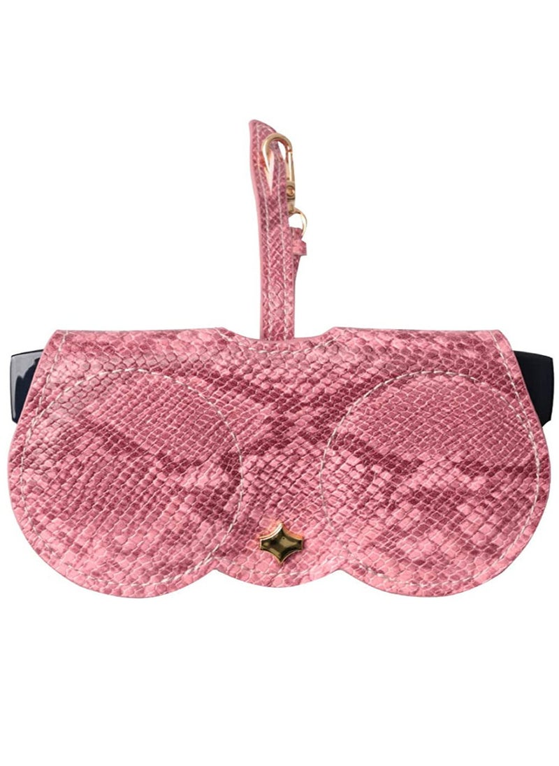Generic - Artificial Printed Snakeskin PU Leather Protective Storage Sunglasses Bag Eyeglasses Clip Case - Image 1