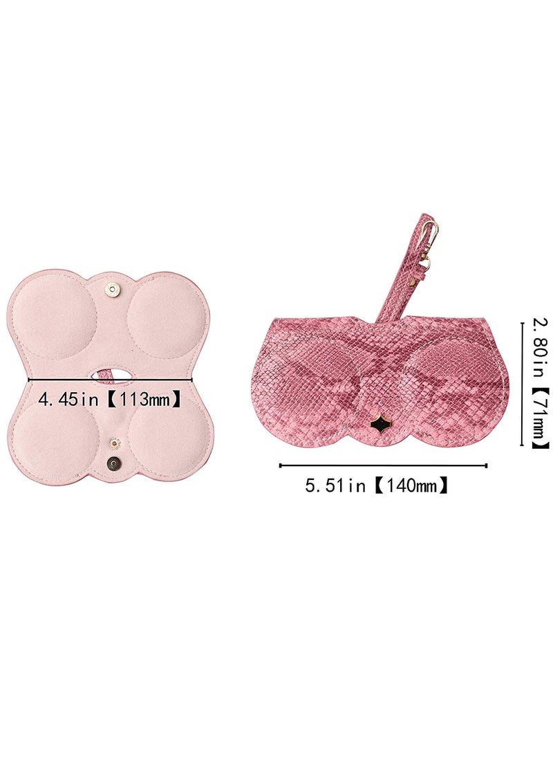 Generic - Artificial Printed Snakeskin PU Leather Protective Storage Sunglasses Bag Eyeglasses Clip Case - Image 1