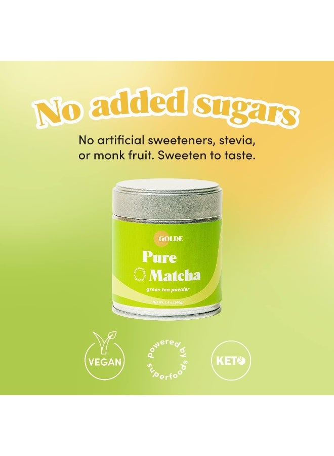 GOLDE Pure Matcha Ceremonial Grade Green Tea Powder - Image 3