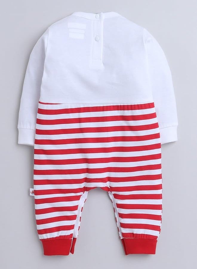BUMZEE Red Boys Full Sleeves Trendy Sleepsuit Age - 6-9 Months (Peb9086D-red) - Image 2