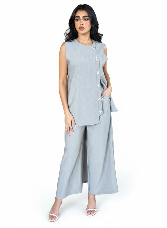 Women's Casual Suit Simple design, breathable fabrics Lapel double row multi-button temperament trench coat - Image 2